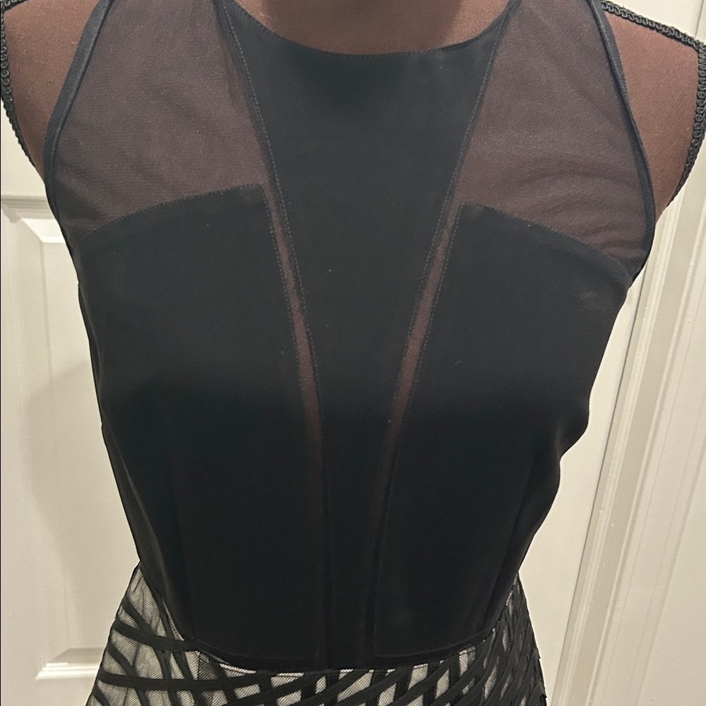 Sachin + Babi Black and Gray Midi Dress